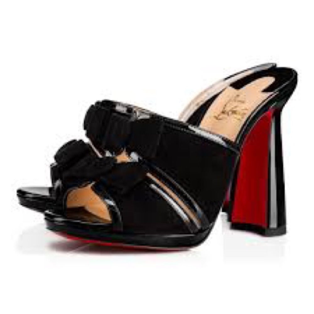 Miss daisy black Christian Louboutin heeled patent leather sandals